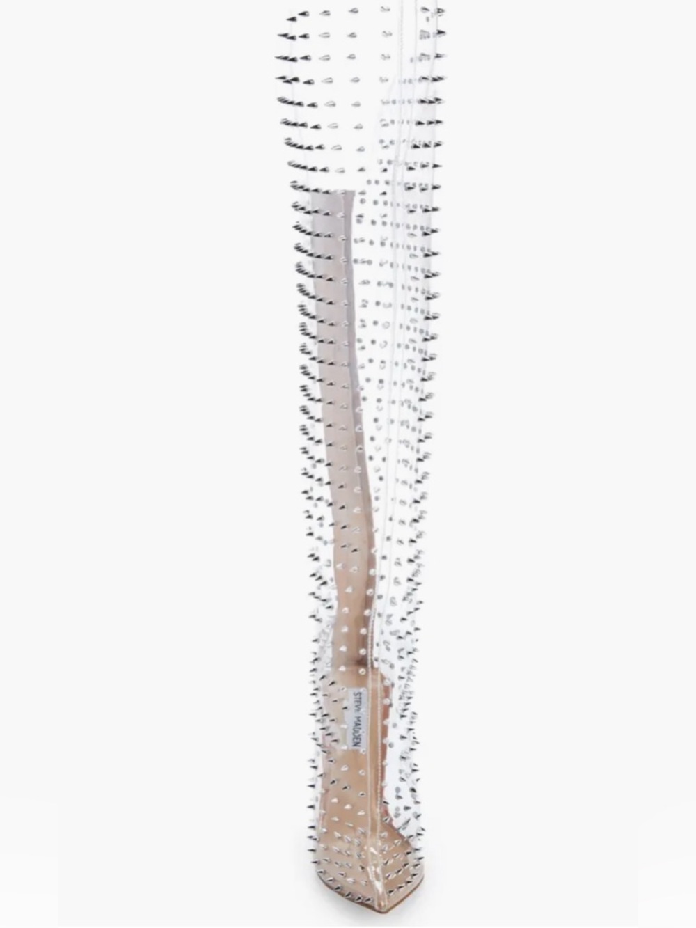Steve Madden Vava Studded Pointed Toe Clear Boot - Picture 3 of 5